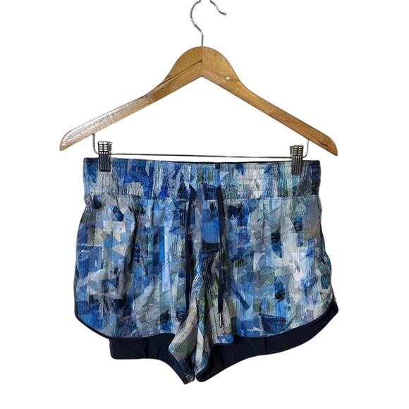 Lululemon Choose A Side Short *3" Sun Dazed Multi Blue / Black Night Size 8 - Picture 4 of 8